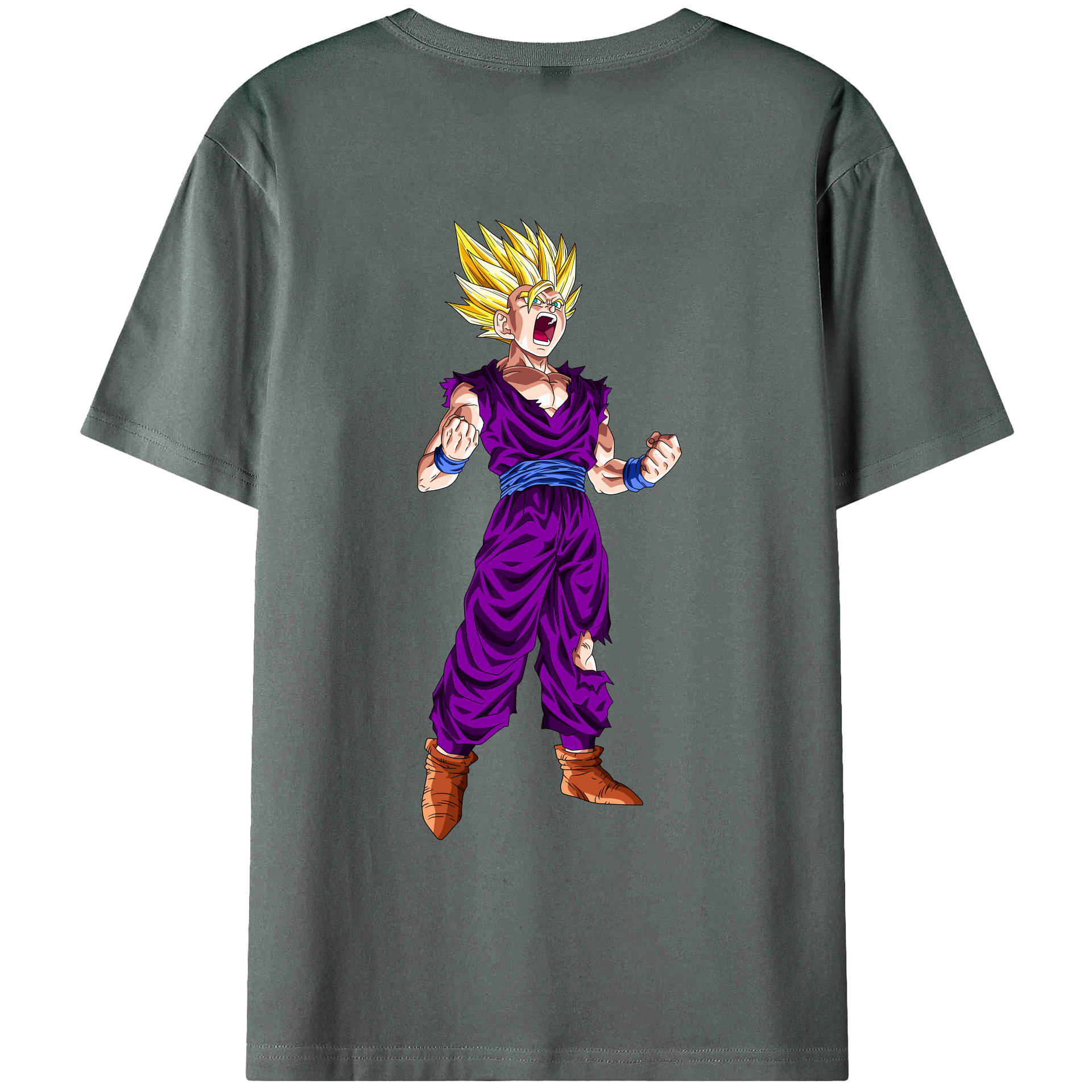 （画像用） ドラゴンボール 孫 悟飯（そんごはん）DRAGON BALL Son Gohan 綿100％ メンズ半袖Tシャツ（バックプリント） 通気性